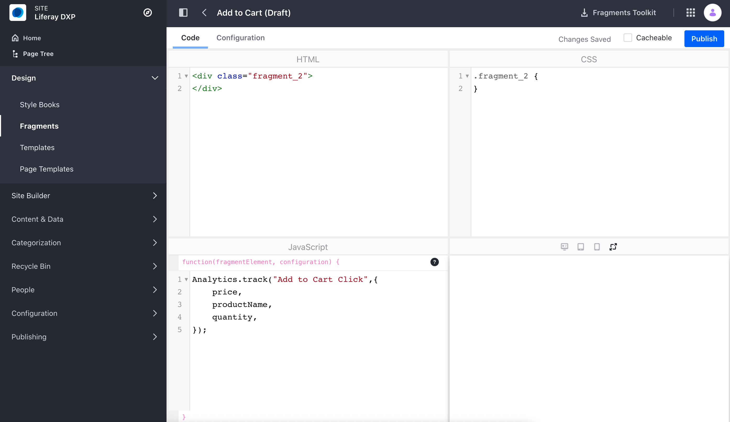 Paste the Javascript code into the JavaScript field.