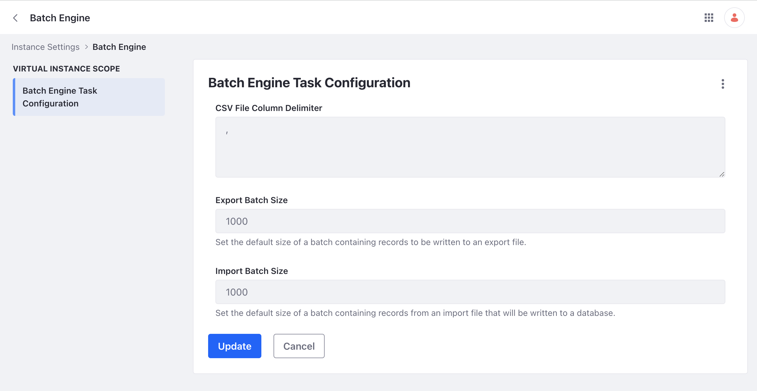 Increase batch size in Liferay DXP.