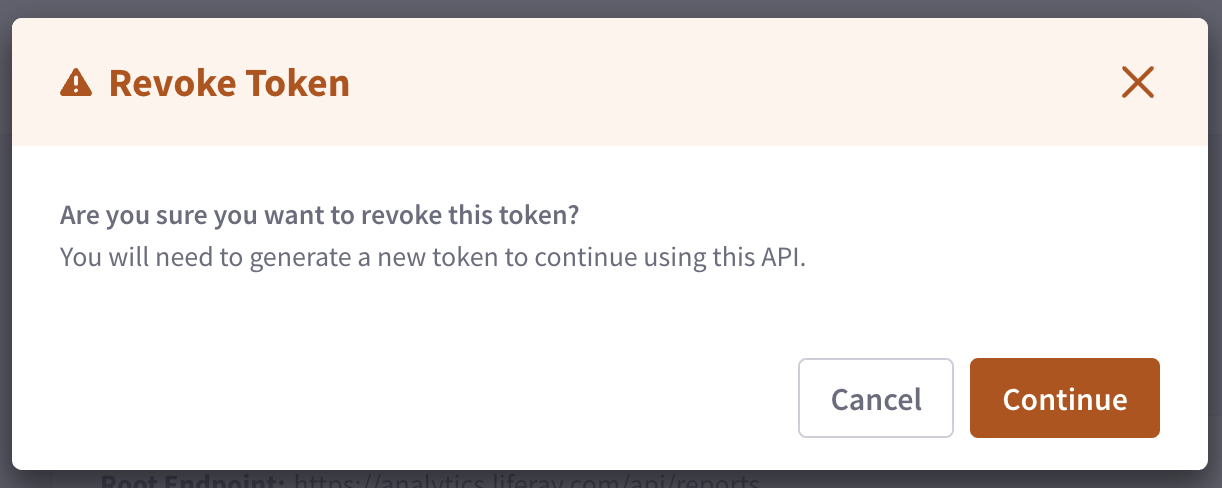 Click the revoke button to revoke the current access token.