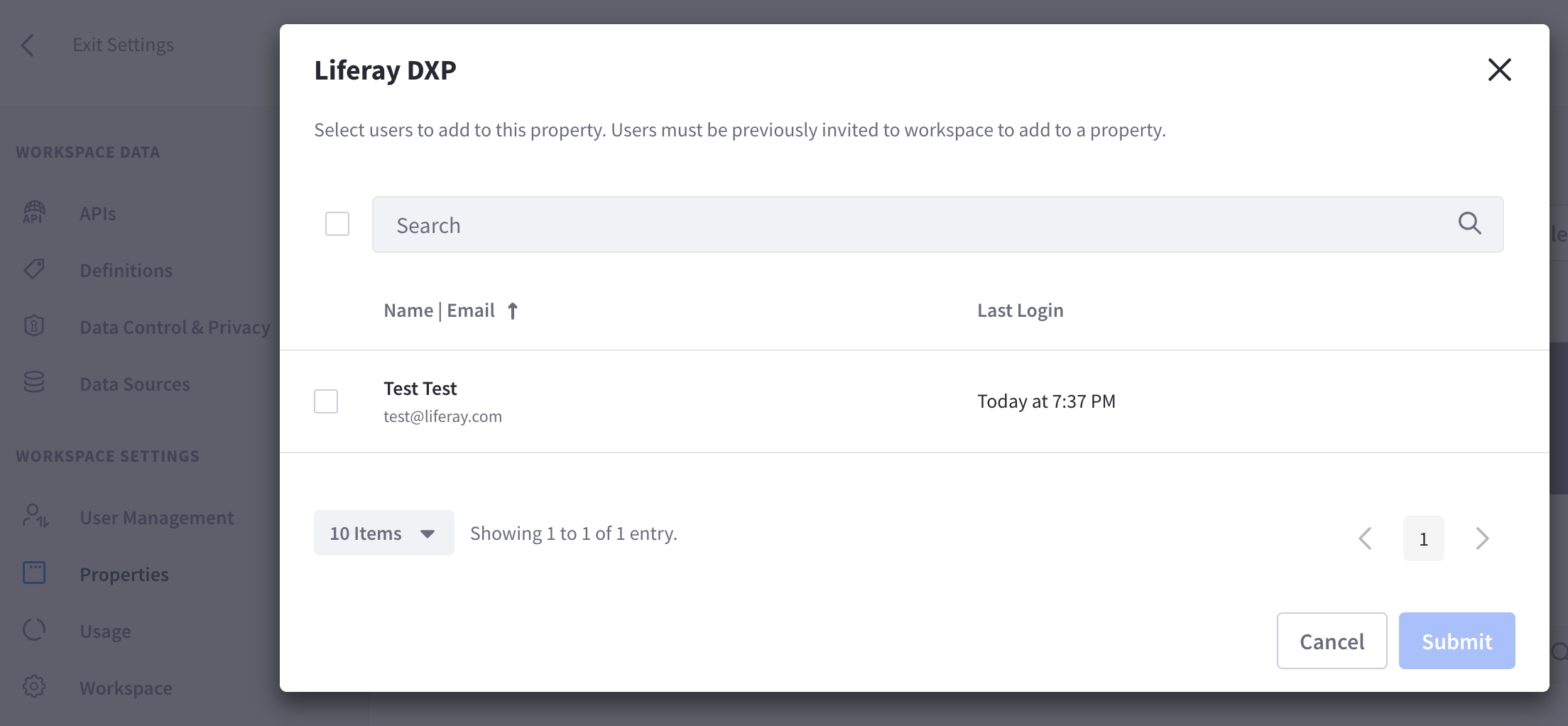 Adding users to a property.