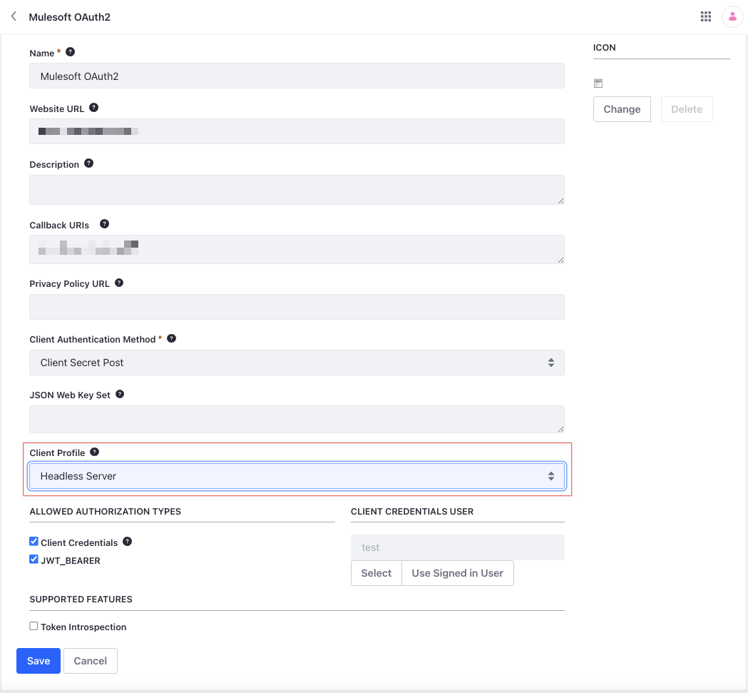 Set the Client Profile as Headless Server in the OAuth2 configuration.