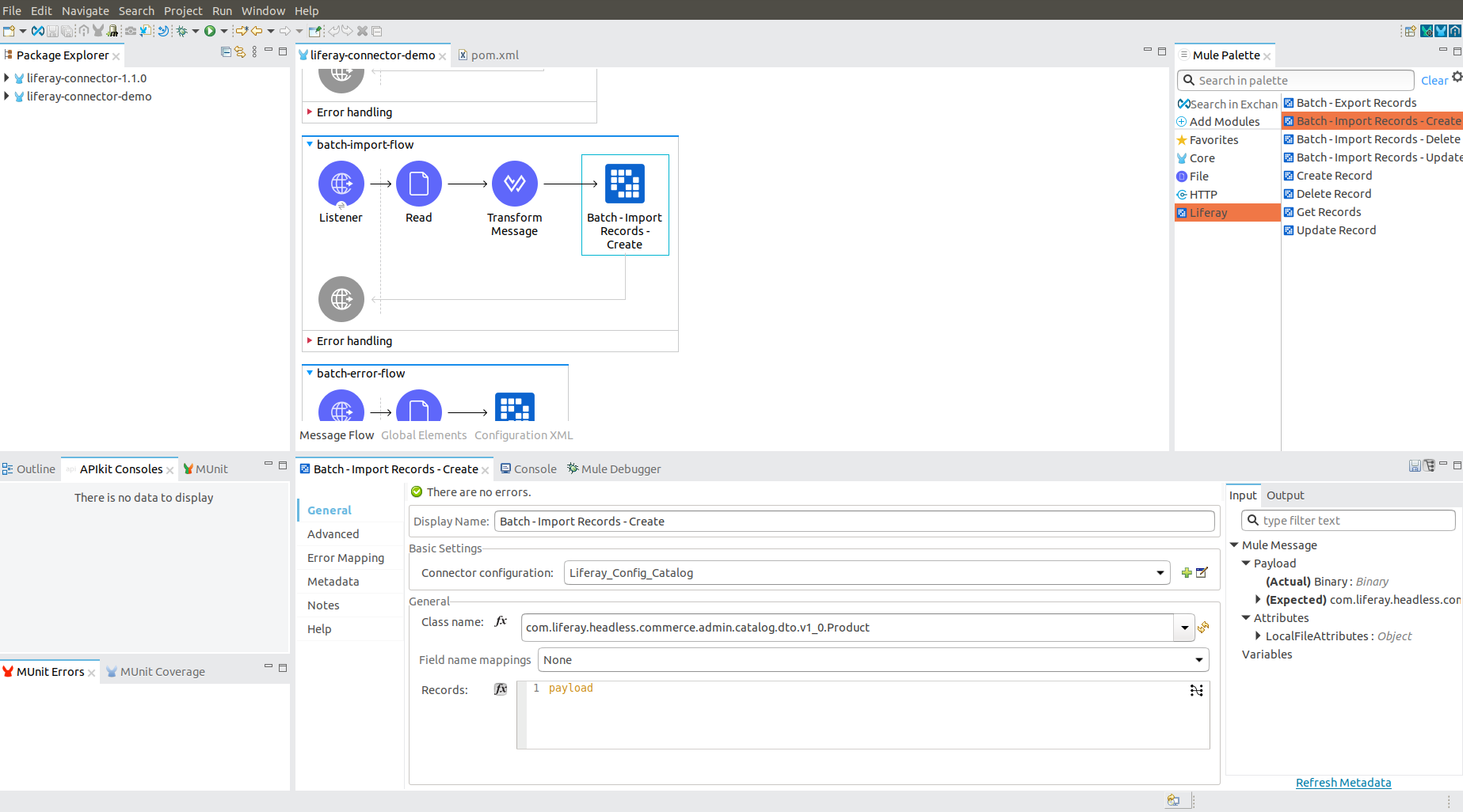 Use the Batch - Import Records operation to import bulk records.