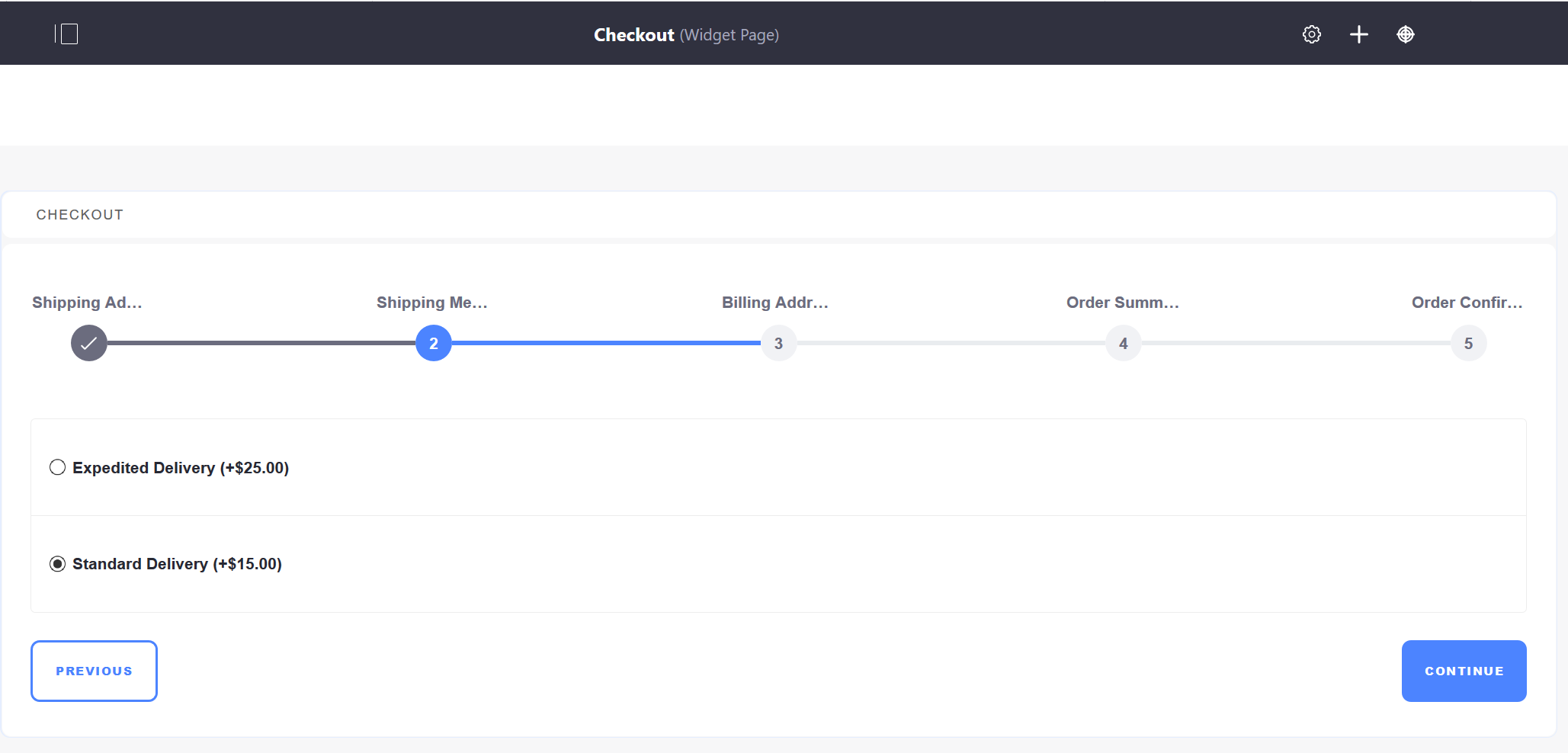 Select the appropriate shipping method for the order.