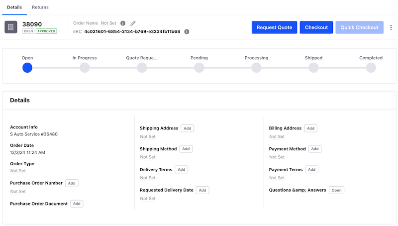 You can add or modify values for a pending order.