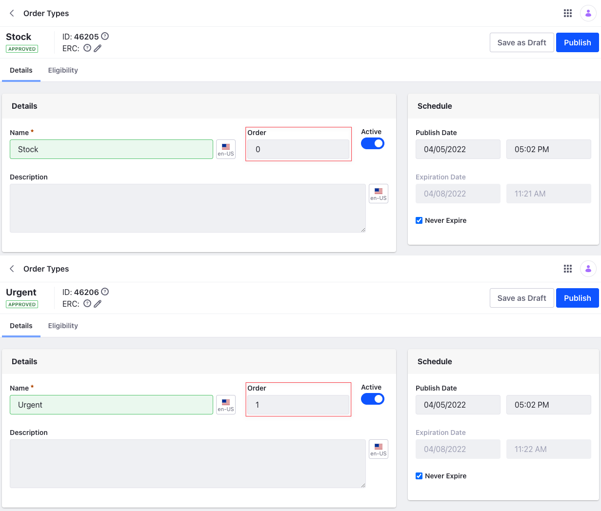 You can change the Order number of an Order Type to set the default to what you want.