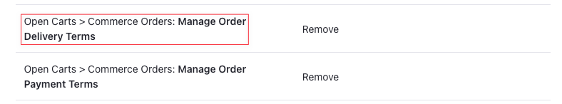 You must have the permission to manage Delivery Terms to be able to view and change them during checkout.