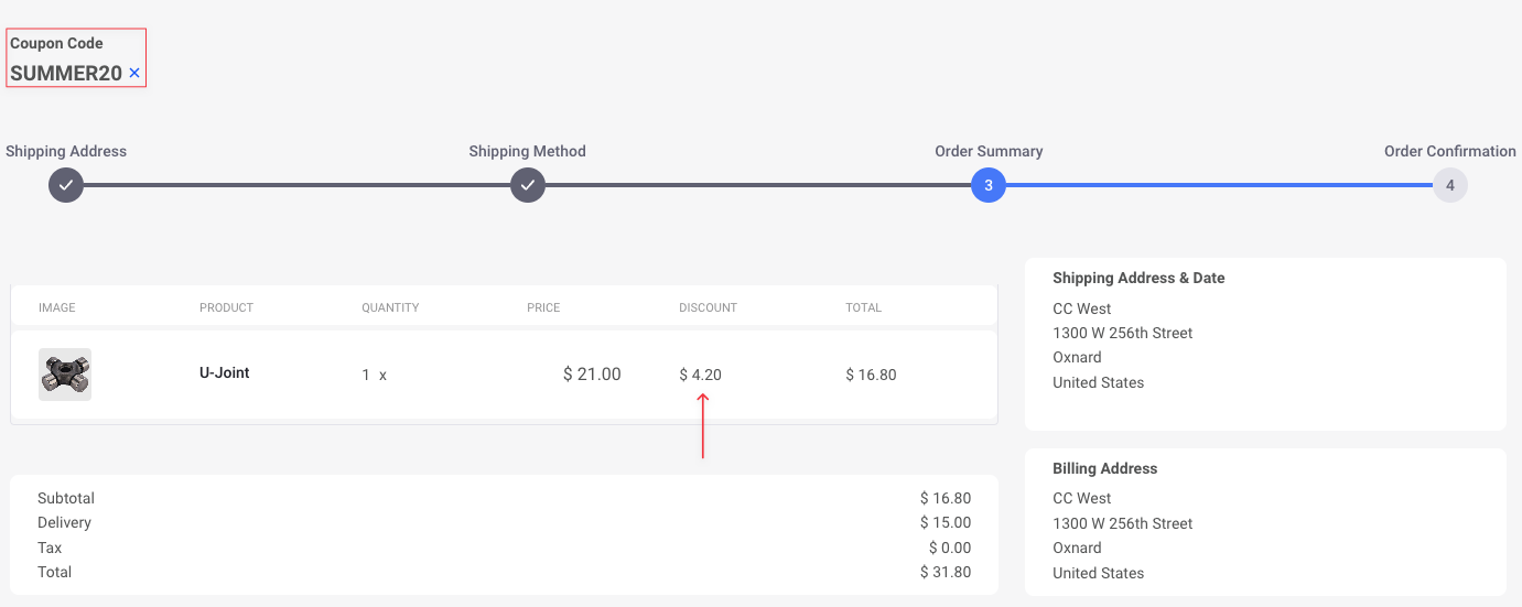 You can view the updated prices in the order summary section.