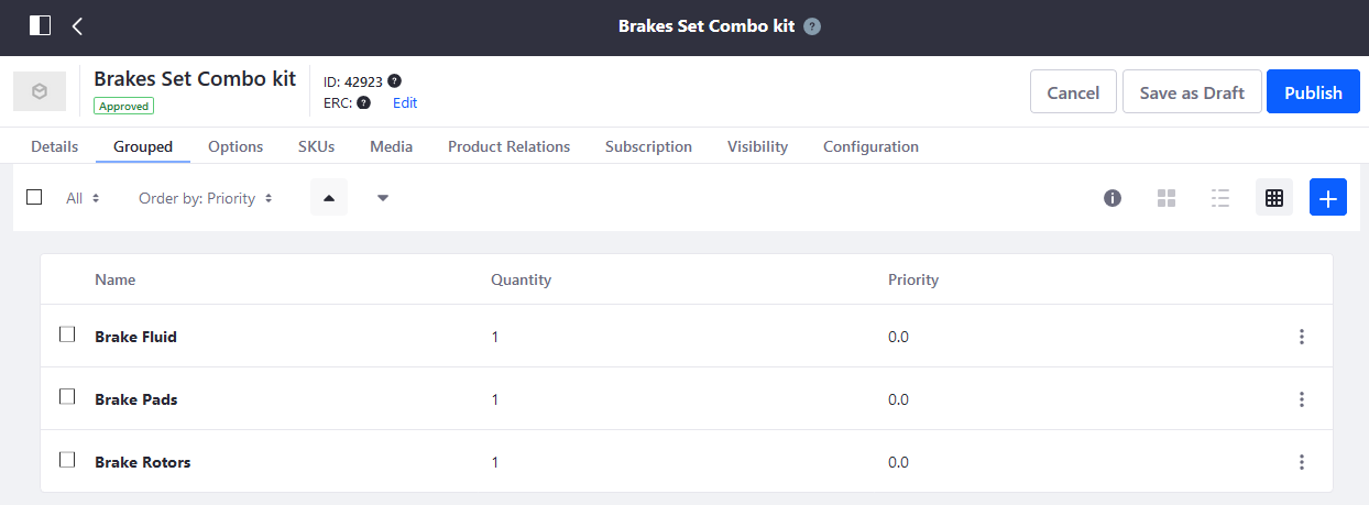 Select the Products to be added to the Grouped Product.