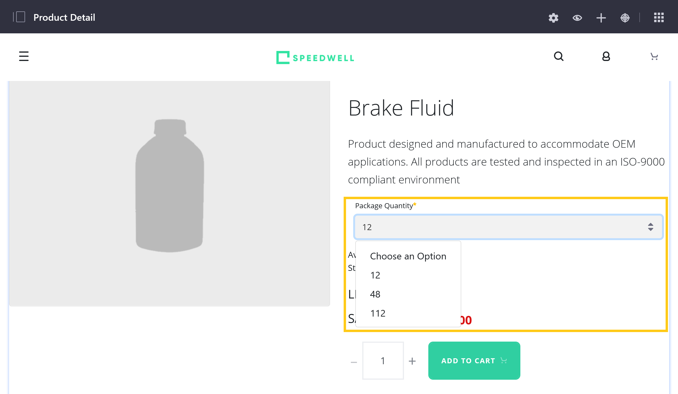 Customers can view and use the Option field in the Product's display page.