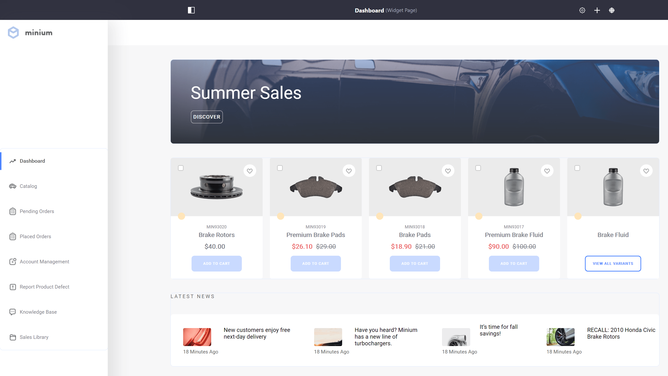 Liferay Commerce Dashboard