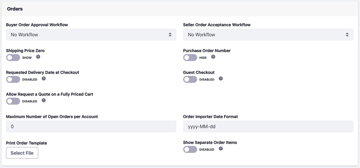 You can configure several settings to customize the ordering experience for end users.