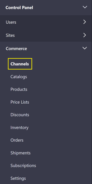 commerceのチャネル