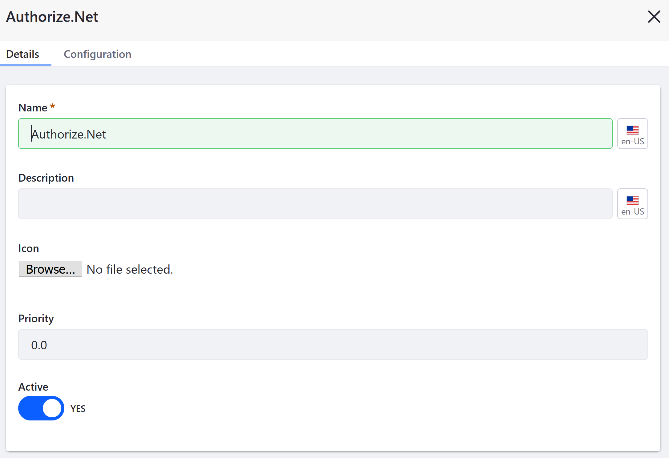 Configuring a payment method