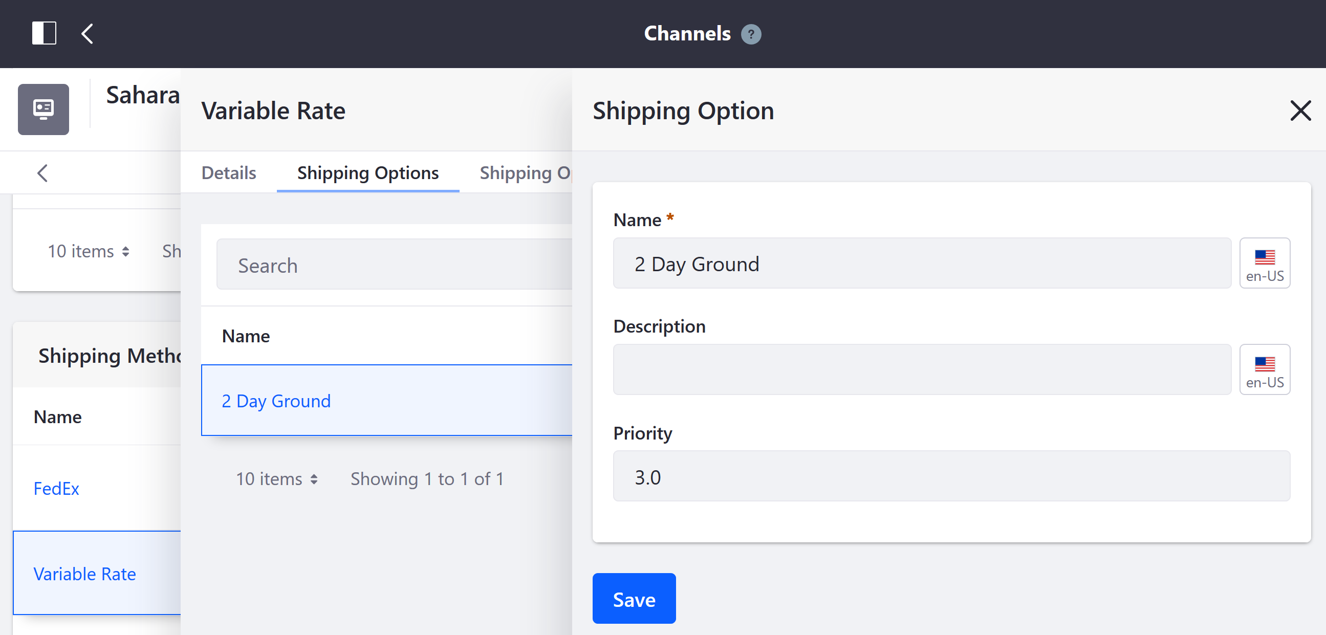 Create the 2-Day Ground option.