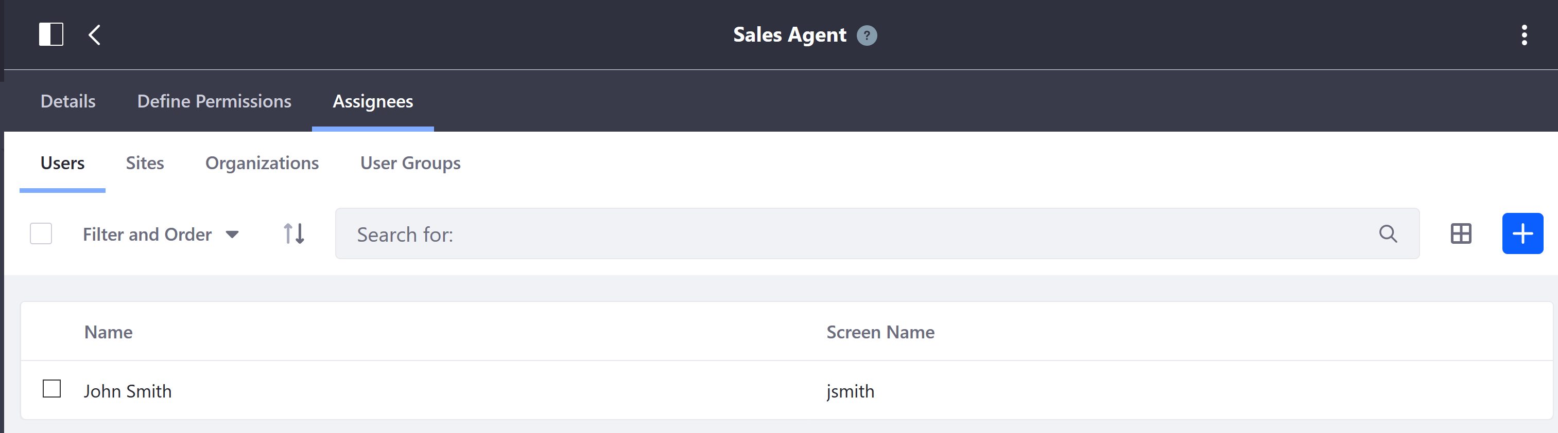 List of Users with the Sales Agent Role