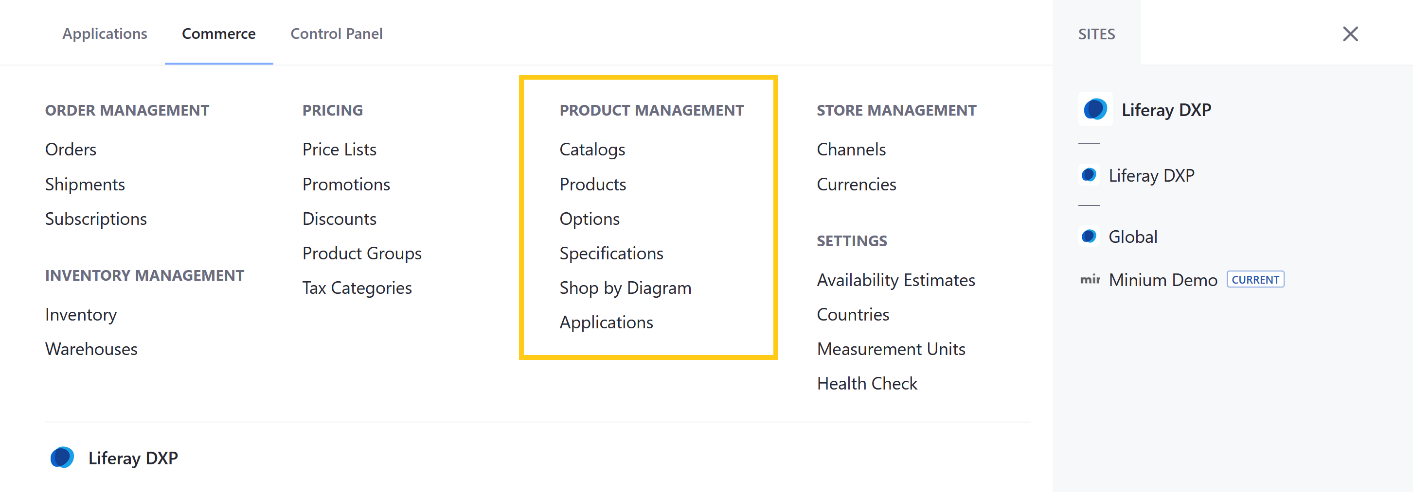 商品管理アプリケーションやリソースへのアクセスを制御します。