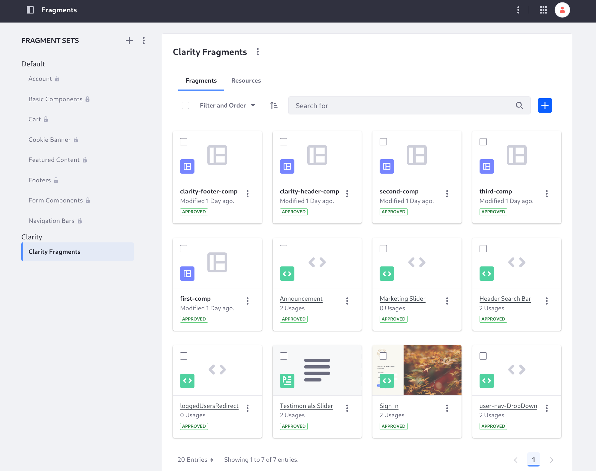 You can create custom fragments and save fragment compositions as needed.