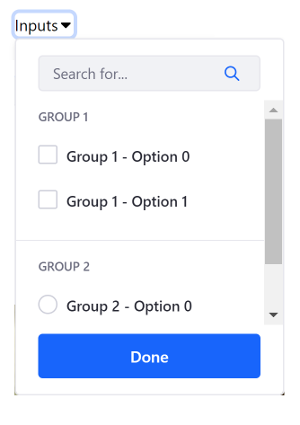 Inputs can be included in dropdown menus.