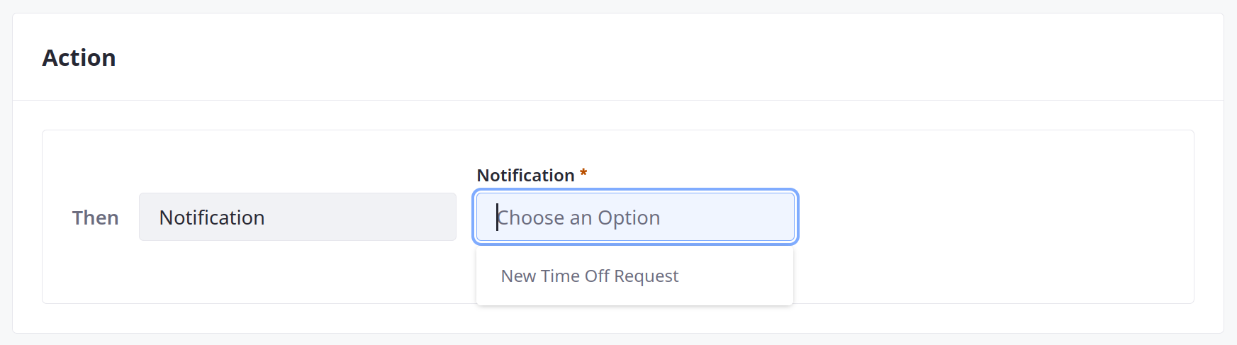 Select a notification template.