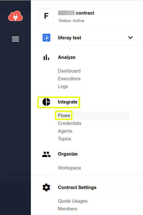 Navigate to the Integrate page, and click Flow.