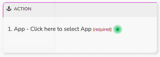 Click App to select an app.