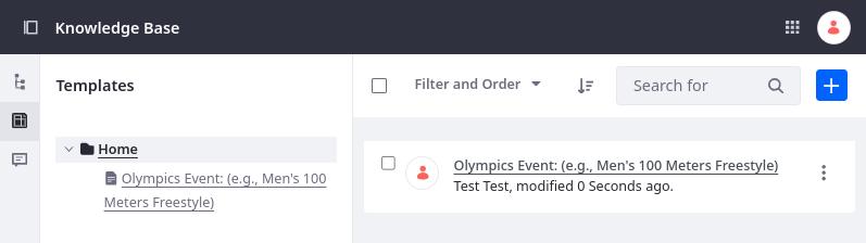 Create and manage templates in the Knowledge Base application.