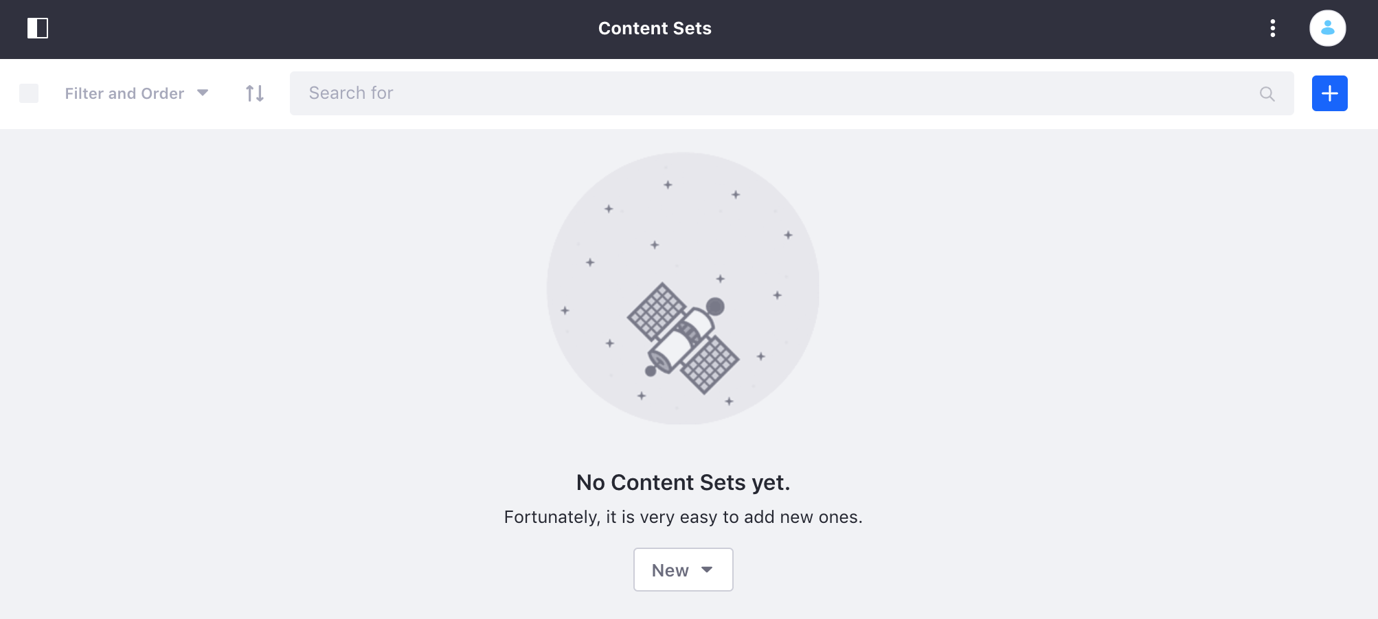 コンテンツセットは、サイト管理の［Content & Data］セクションにあります。