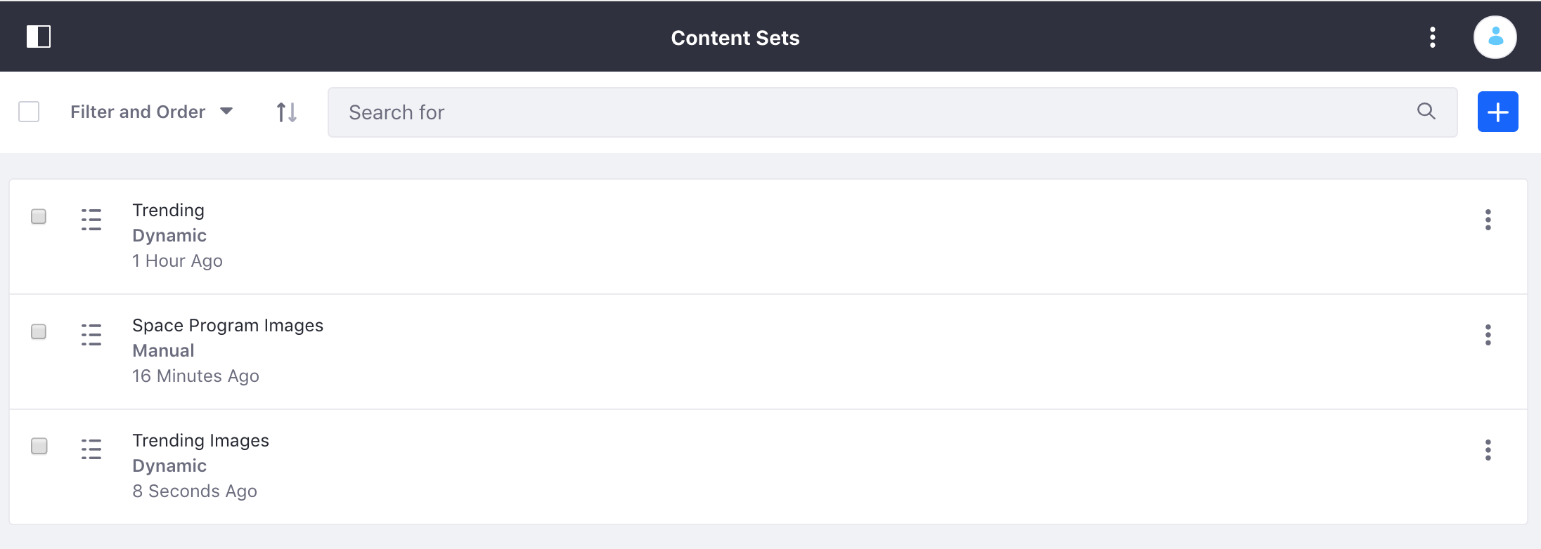 The Content Set is added right alongside any existing sets.
