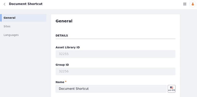 Find the asset library's ID in the General tab.