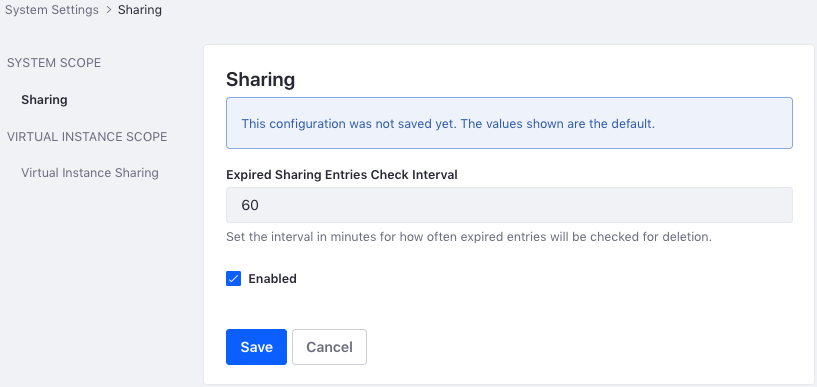 Configure sharing globally.