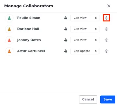 Remove collaborators or change their permissions.