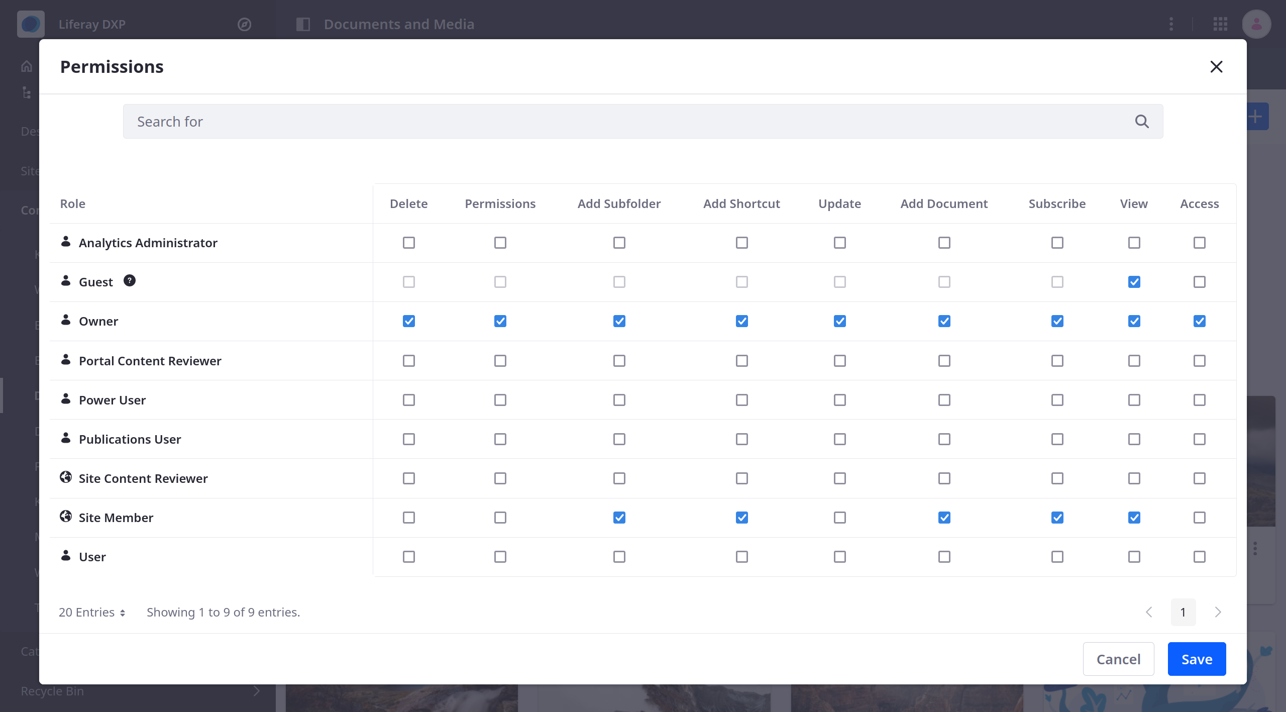 Configure folder permissions.