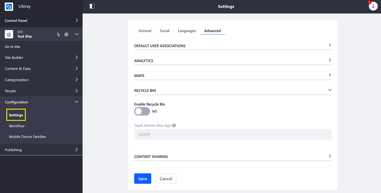 Site Configuration Settings