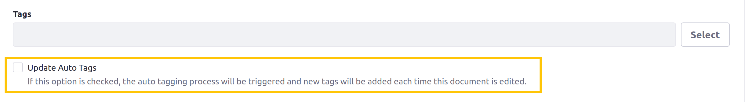 You can disable update auto tagging for individual content items if desired.