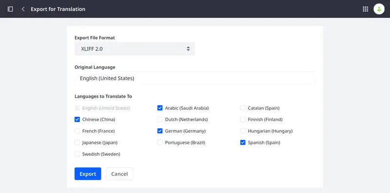 Select the translation files you want to import.