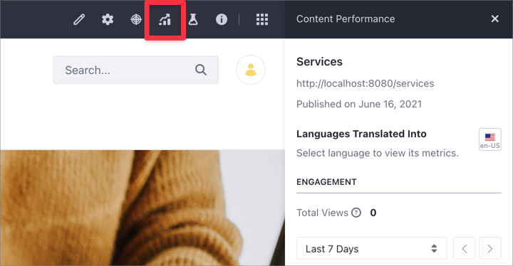 The Content Performance Panel can be used for all page types.