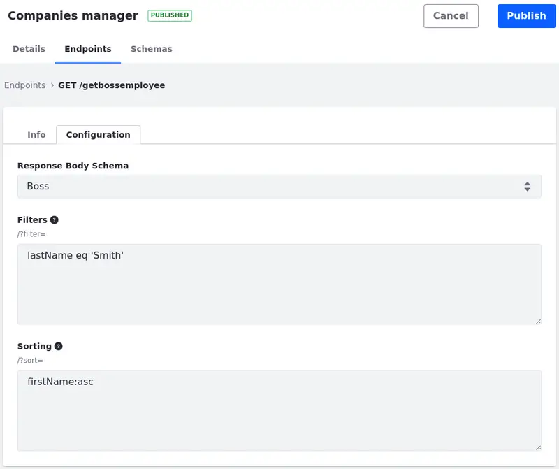 Configure the endpoint using the GET method and a Collection as the Retrieve Type.