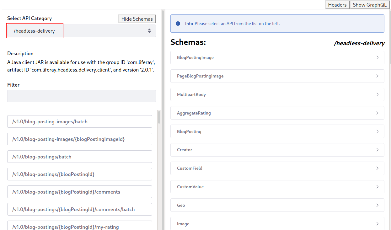 The schema browser makes it convenient to find and call the service you want. 