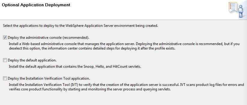 Figure 1: Choose the Advanced profile option to specify your own settings.