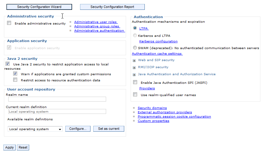 Figure 6: Applying Java security in the Mail Session