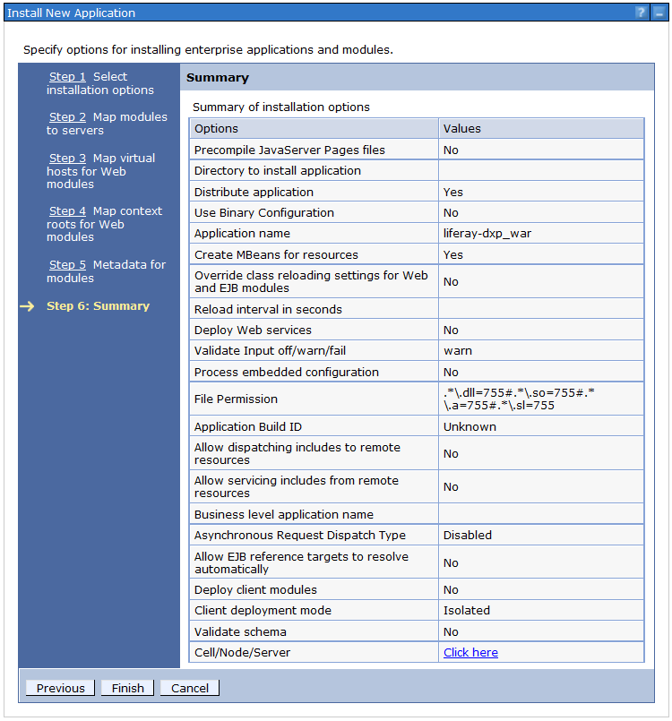 Figure 7: Review the deployment options before deploying.