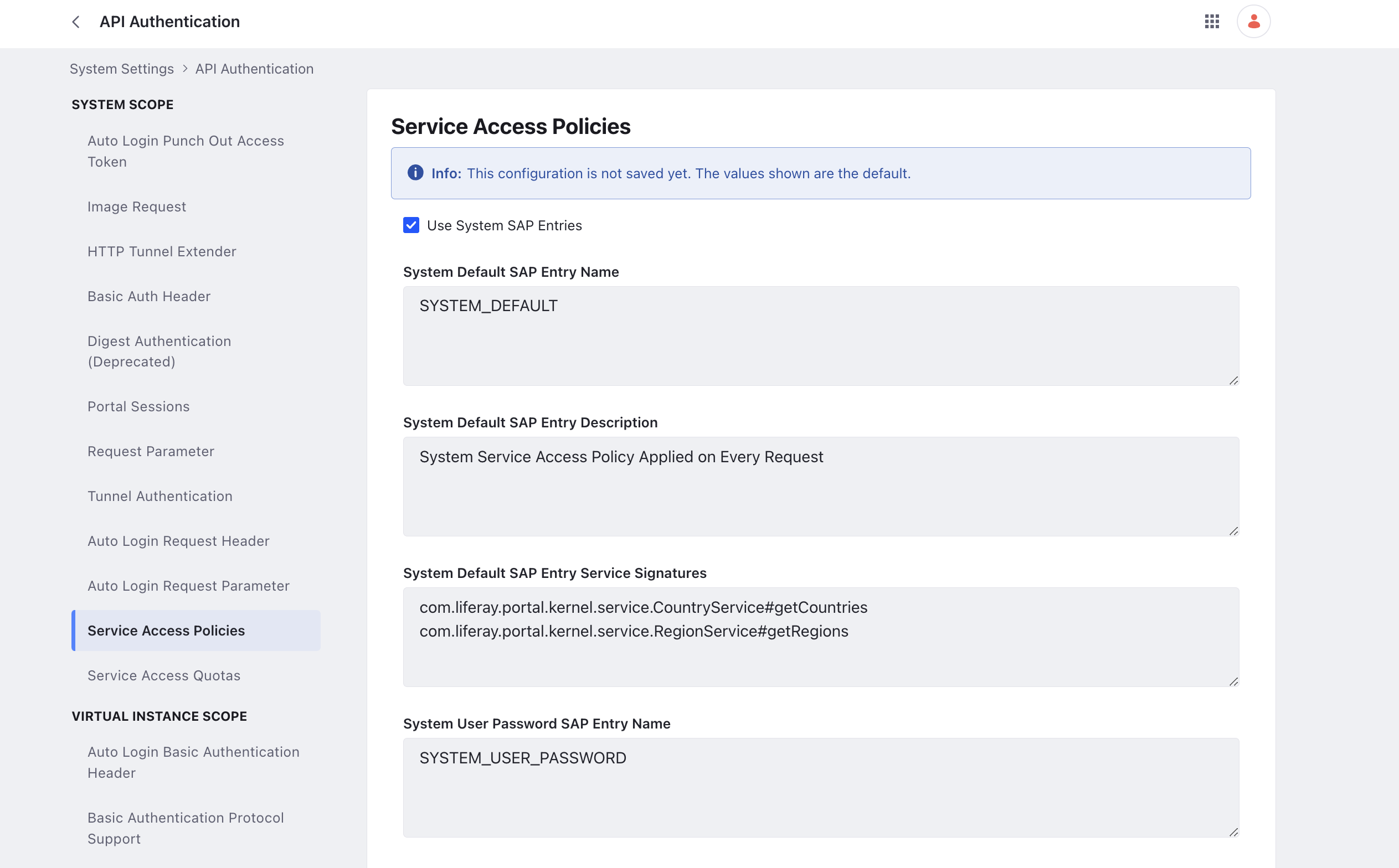 Service Access Policy Module Location