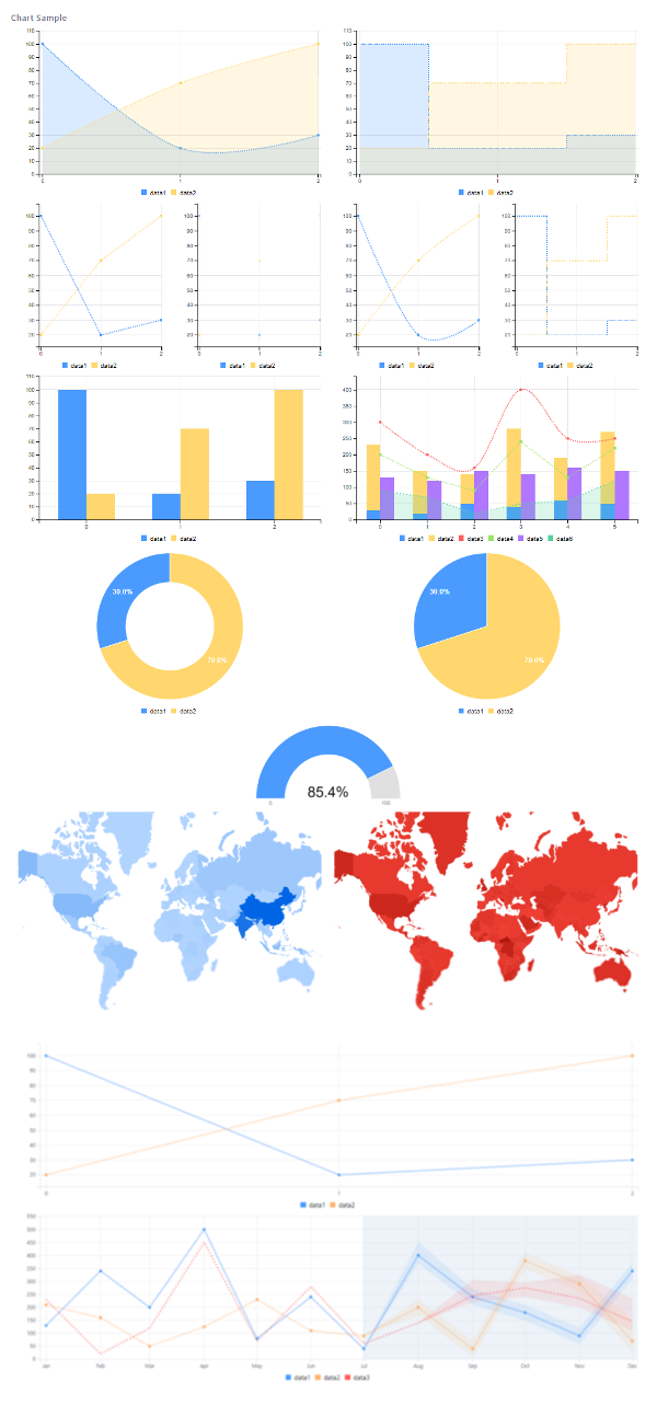 You can create many different types of charts with the chart taglibs.