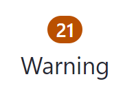 A warning badge displays numbers related to warnings that should be addressed.