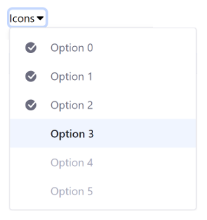 Icons can be included in dropdown menus.