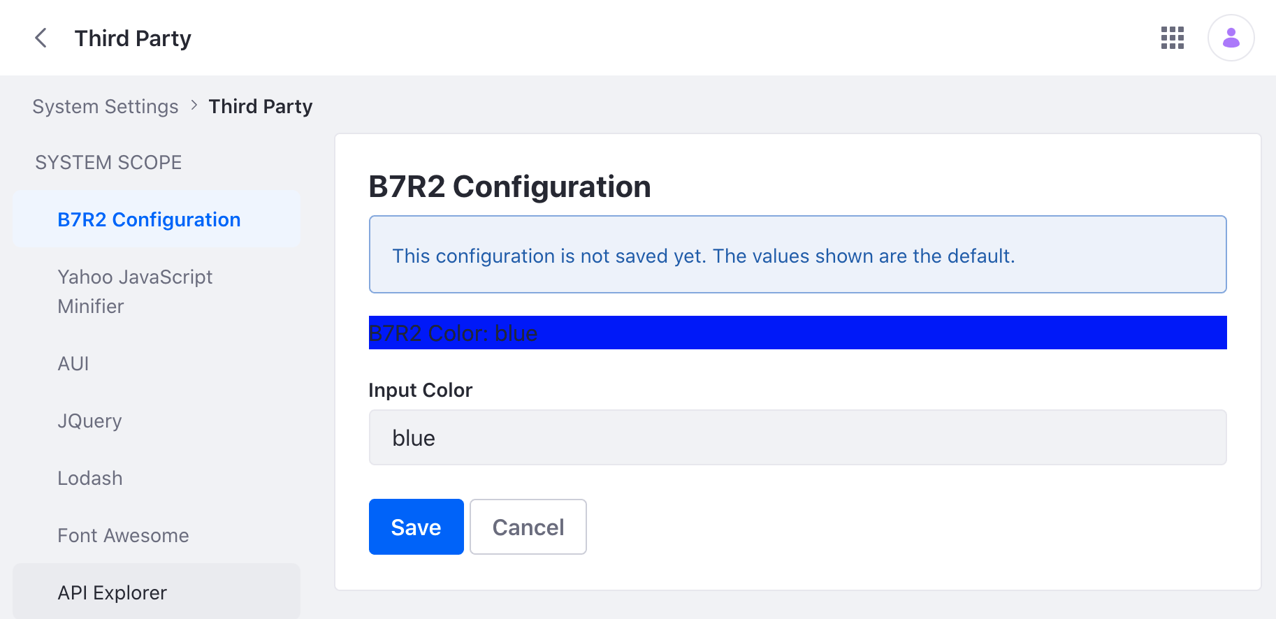 Navigate to U2G5 configuration in system settings.