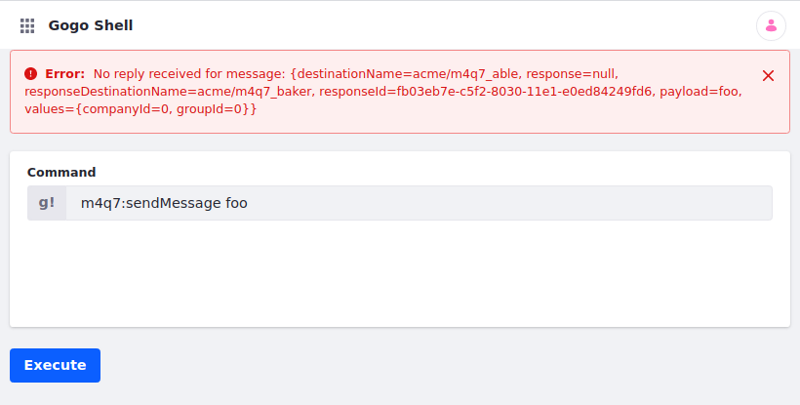 Error: No reply received for message.