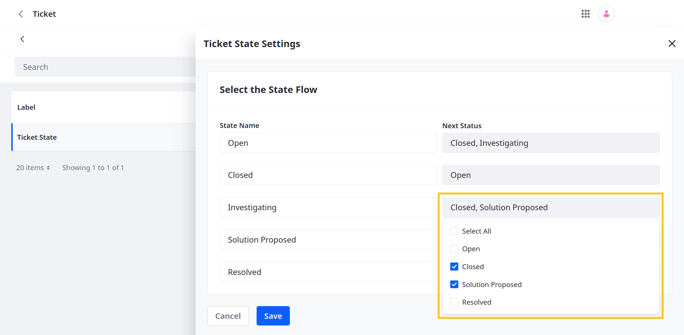 Determine the available transitions between states.