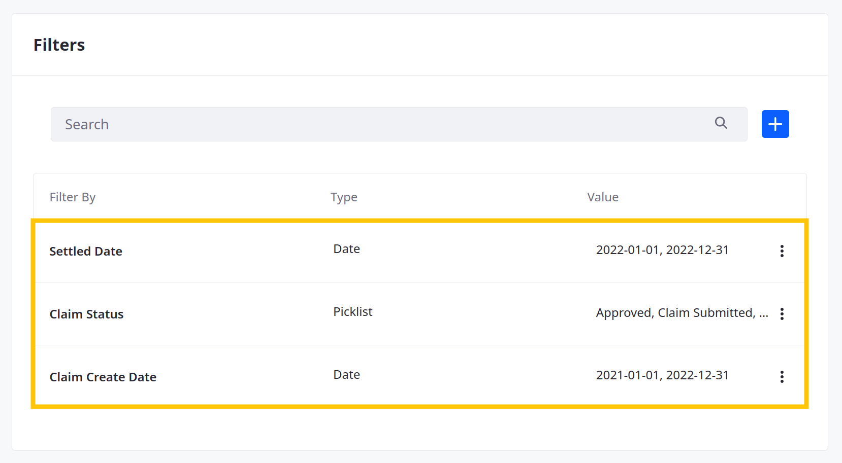 Add multiple filters to an aggregation field