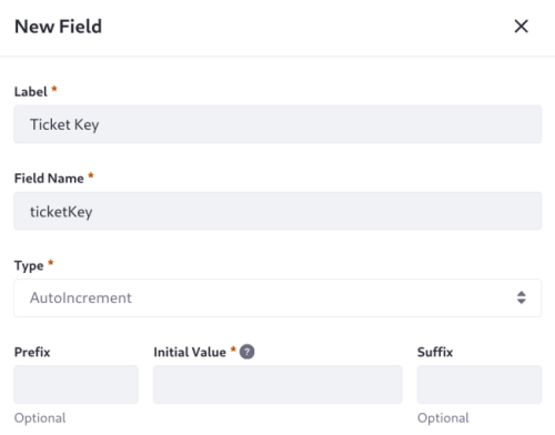 You must provide the initial value of an auto-increment field.